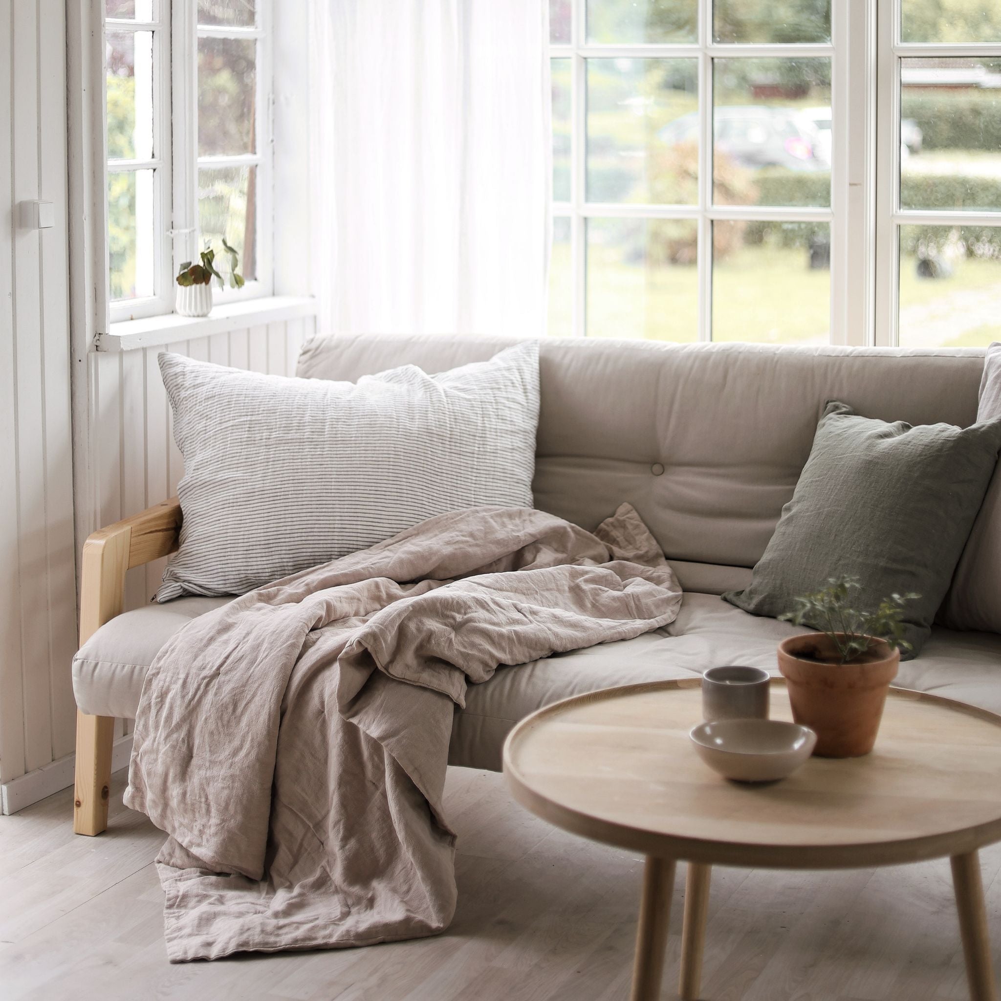 Linen cushion - Stripe - 60x80cm