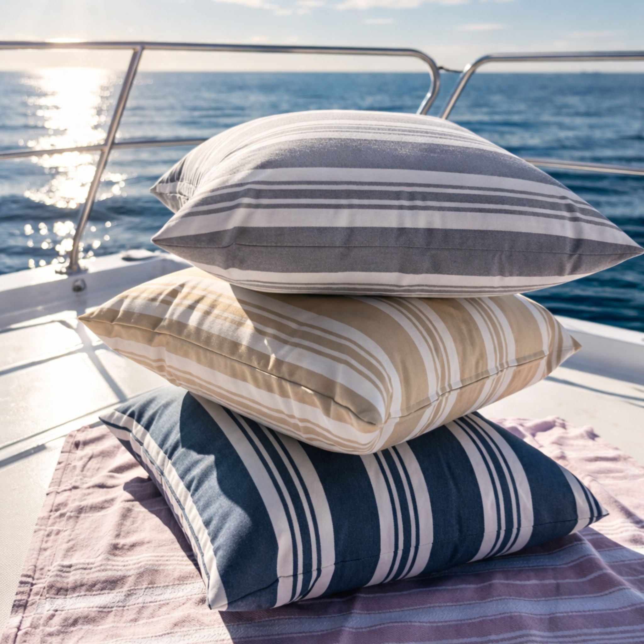Outdoor Pillow 40x60 - Grey stripe